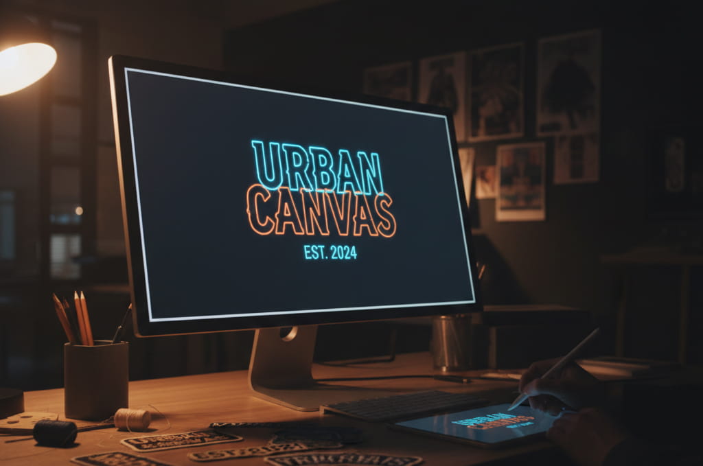 Professional Fashion graphic designer creating apparel artwork in a modern studio