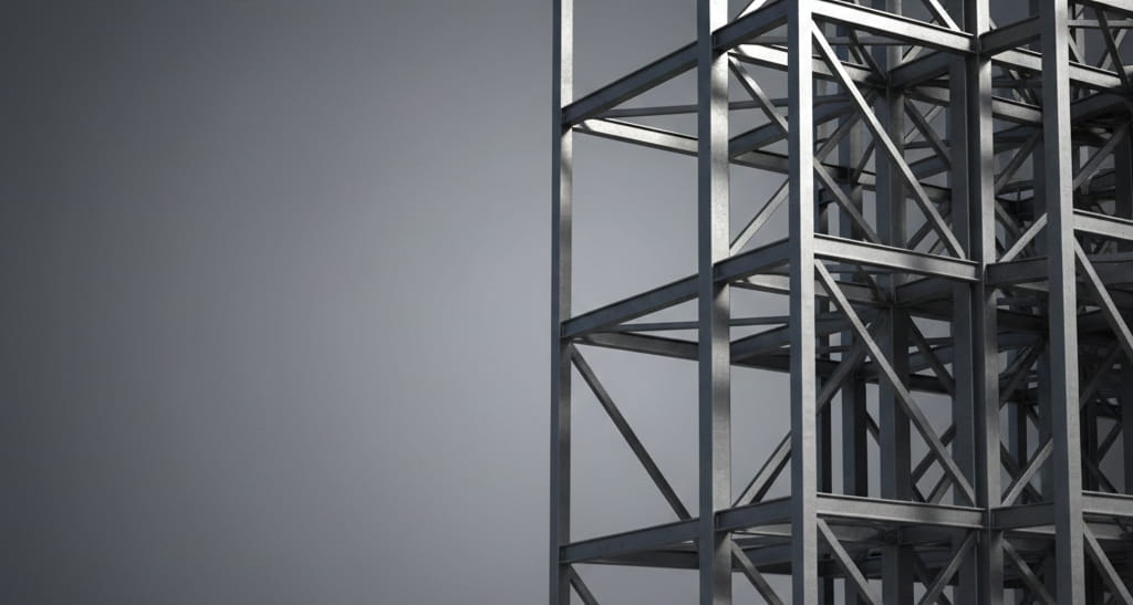 Blueprint overlay aligned with a real construction site showing phased project development.