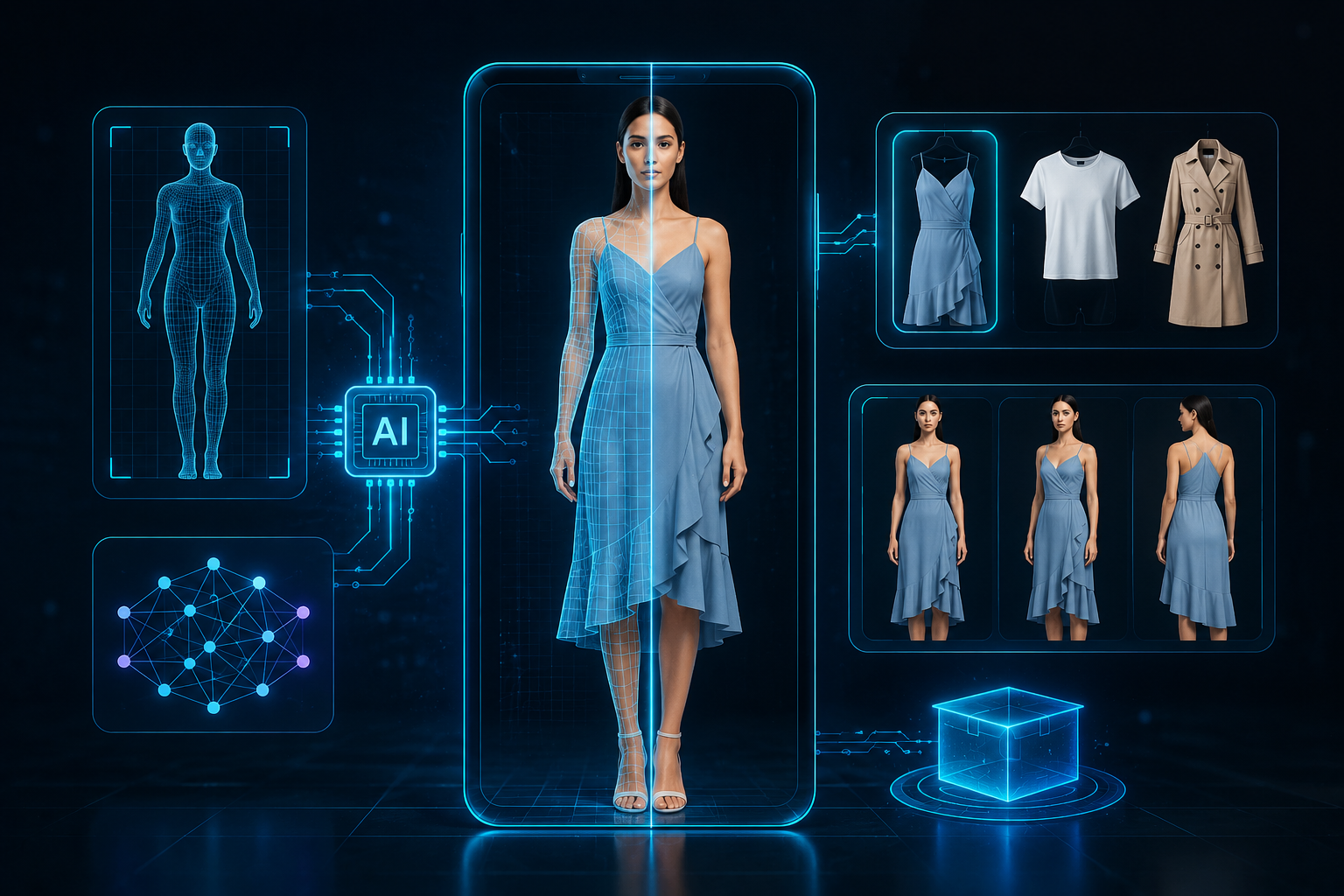 AI virtual try-on fashion interface design