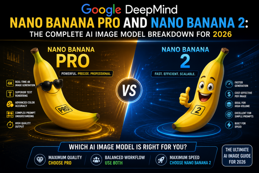 Nano Banana Pro vs Nano Banana 2 comparison